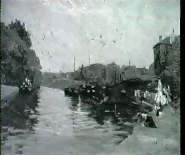 La Seine Au Bas Meudon Oil Painting by Elie Anatole Pavil