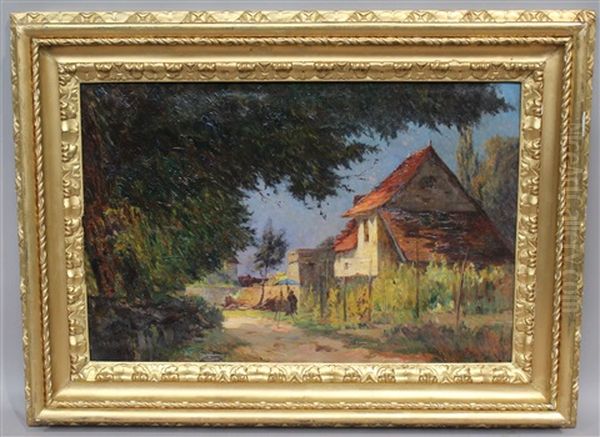 La Maison Du Peintre Oil Painting by Louis Claude Paviot