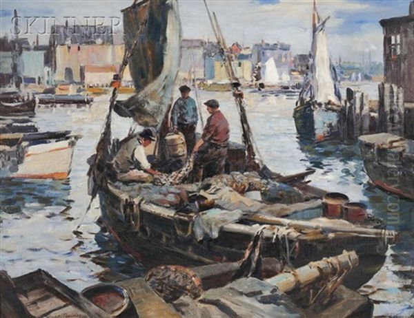 The Day's Catch Oil Painting by Vladimir Pavlosky