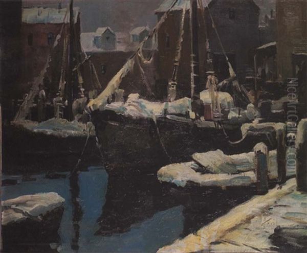 A Harbor In Winter by Vladimir Pavlosky