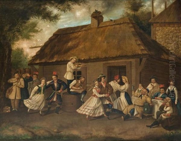 The Village Party by Philip Mikhailovich Pavlovsky