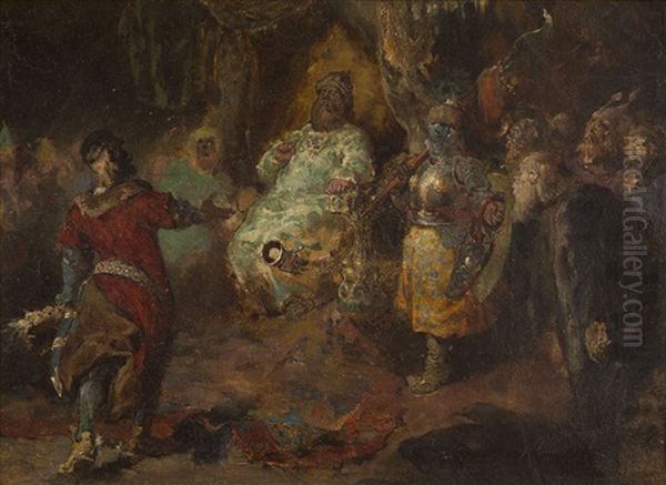 Reception Of The Polish Envoy By Tsar Ivan The Terrible Oil Painting by Waclaw Pawliszak