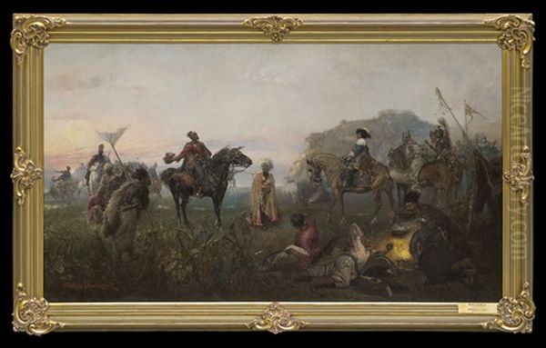 Gift From The Cossacks Oil Painting by Waclaw Pawliszak