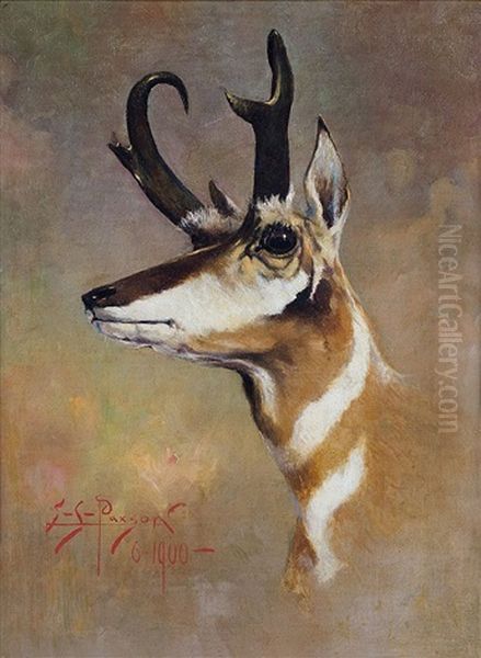 Antelope Oil Painting by Edgar Samuel Paxson