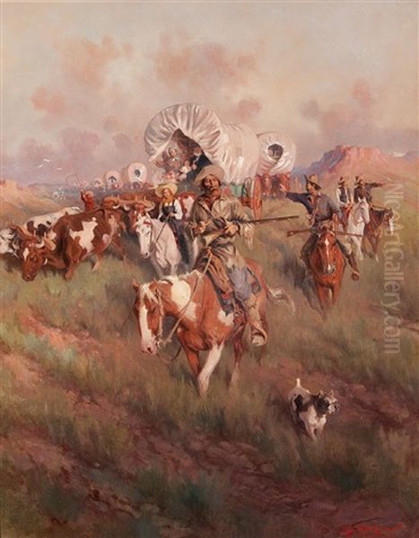 Ever Westward Oil Painting by Edgar Samuel Paxson