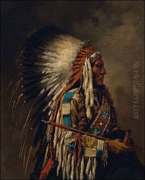 Nez Perce Chief Oil Painting by Edgar Samuel Paxson