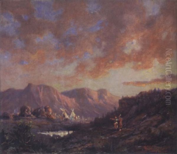 Evening Oil Painting by Edgar Samuel Paxson