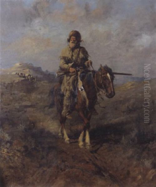 The Old Guide Oil Painting by Edgar Samuel Paxson