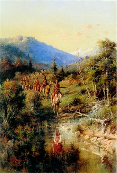 Return Of Chief Joseph And His Tribe Oil Painting by Edgar Samuel Paxson