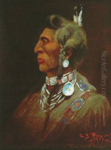 Medicine Crow Oil Painting by Edgar Samuel Paxson