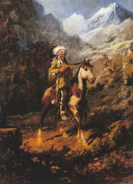 Sitting Bull In The Little Bighorn Mountains Oil Painting by Edgar Samuel Paxson