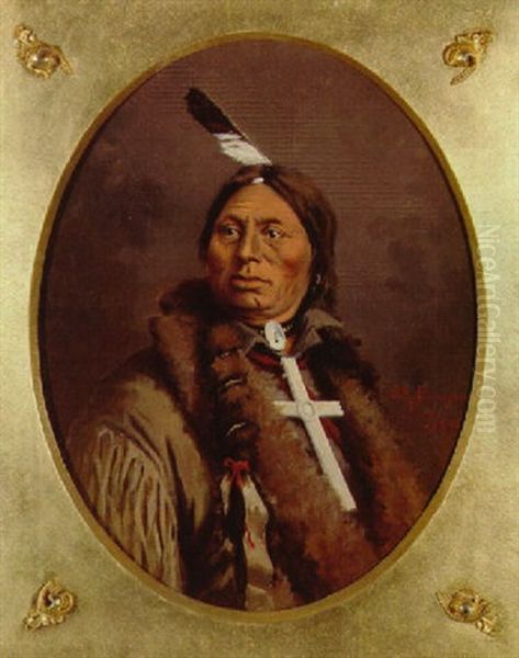 Portrait Of Chief Gall Oil Painting by Edgar Samuel Paxson