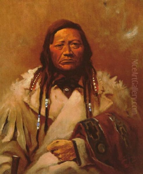 Charlo - Chief Of The Flatheads Oil Painting by Edgar Samuel Paxson