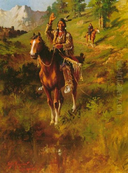 Sign Of Peace Oil Painting by Edgar Samuel Paxson