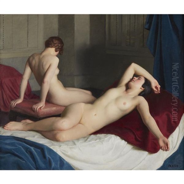 Interior With Two Nudes Oil Painting by William McGregor Paxton