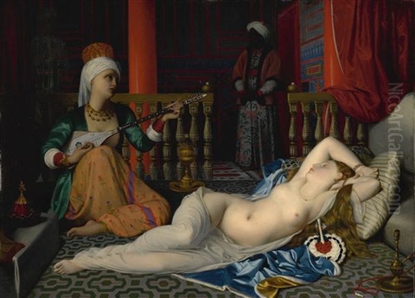 Odalisque With A Slave (copy After Ingres) Oil Painting by William McGregor Paxton