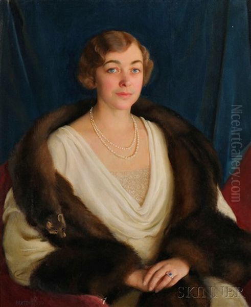 Portrait Of Deborah Norris (brock) Bent Oil Painting by William McGregor Paxton