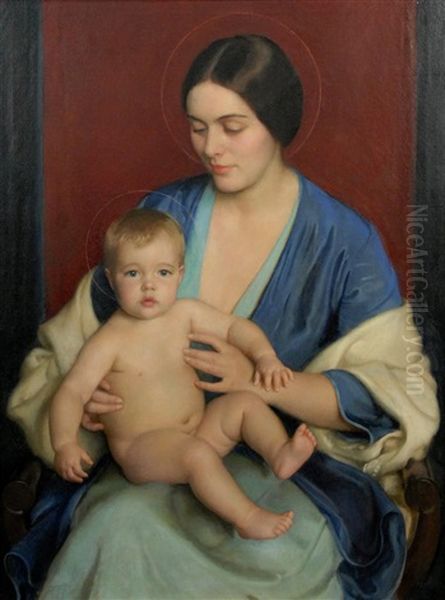 A Modern Madonna Oil Painting by William McGregor Paxton