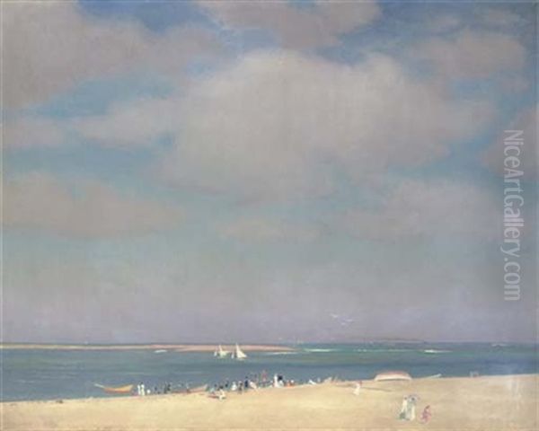 The Beach At Chatham Oil Painting by William McGregor Paxton