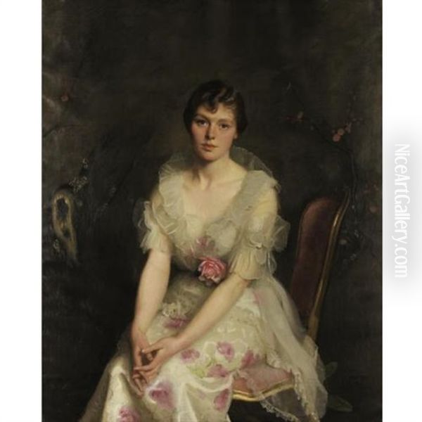 Portrait Of Mrs. Junius S. Morgan Oil Painting by William McGregor Paxton