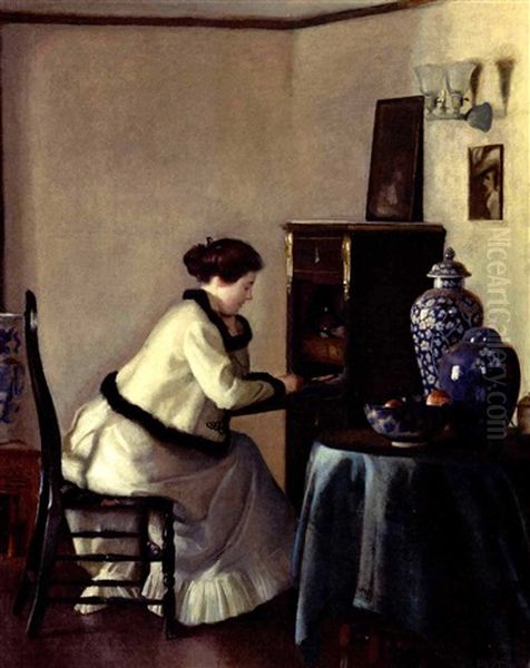 The Letter Oil Painting by William McGregor Paxton