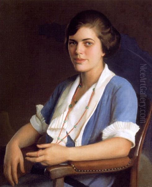 Portrait Of A Woman Oil Painting by William McGregor Paxton