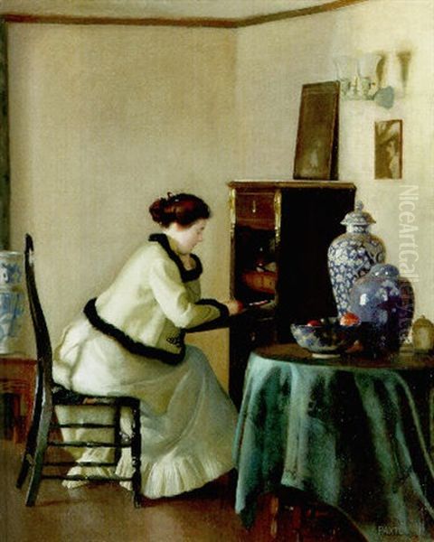 The Letter Oil Painting by William McGregor Paxton