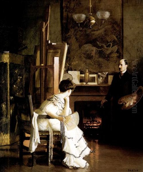 In The Studio Oil Painting by William McGregor Paxton