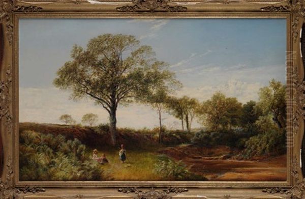 Children At A Riverbank by David Payne