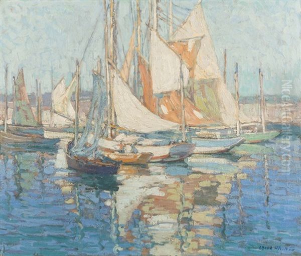 Brittany Fishing Boats Oil Painting by Edgar Alwin Payne