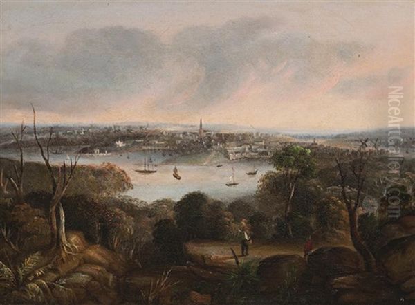 View Of Sydney From The North Shore, 1848 Oil Painting by George Edwards Peacock