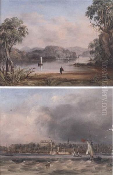 The Governor's House And Fort Macquarrie, Sydney Oil Painting by George Edwards Peacock