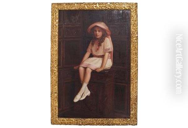 Young Girl Seated In A Panelled Room Oil Painting by Ralph Peacock