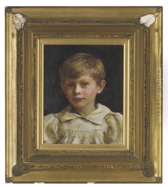 Portrait Of Roderick Peter George Denman As A Boy Oil Painting by Ralph Peacock