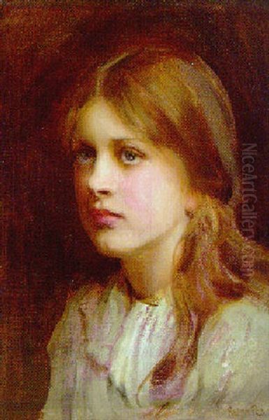 Portrait Of Gladys Cooper In A White Dress Oil Painting by Ralph Peacock