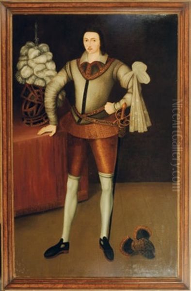 Portrait Of A Gentleman (robert Devereux?) Oil Painting by Robert Peake the Elder