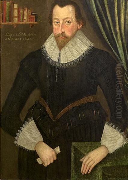 Portrait Of A Bearded Gentleman Oil Painting by Robert Peake the Elder