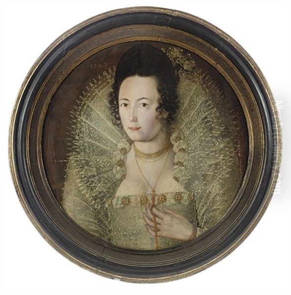 Portrait Of A Lady Oil Painting by Robert Peake the Elder