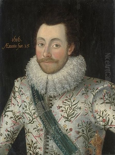 Portrait Of Sir John Penruddock Oil Painting by Robert Peake the Elder