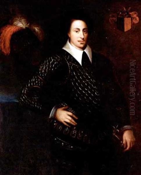 Portrait Of A Gentleman (sir Thomas Knollys?) Oil Painting by Robert Peake the Elder