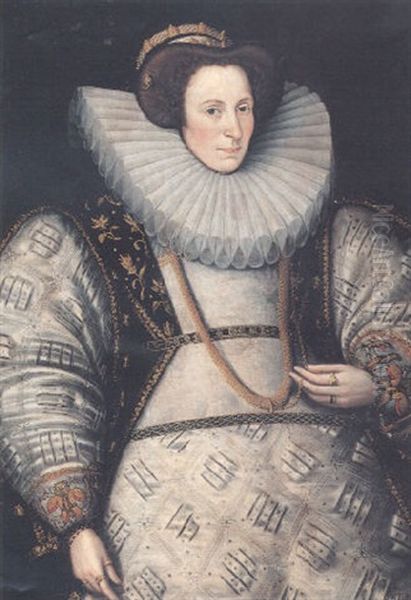 Portrait Of A Lady Oil Painting by Robert Peake the Elder