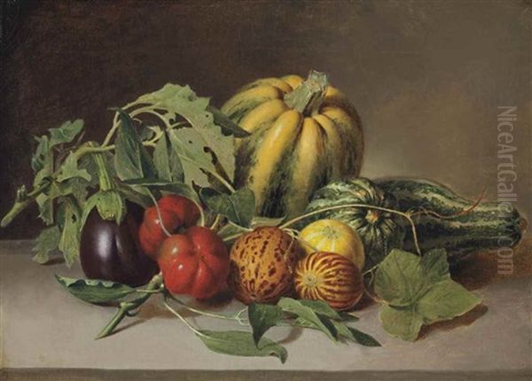 Vegetables: Still Life Oil Painting by James Peale Sr.