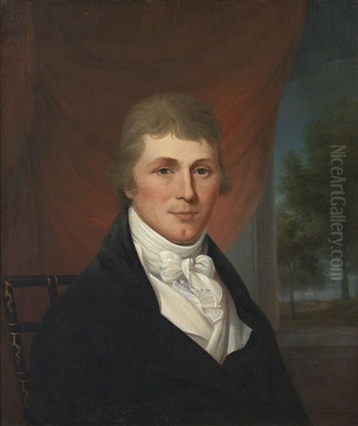 Captain John Ansley Oil Painting by James Peale Sr.