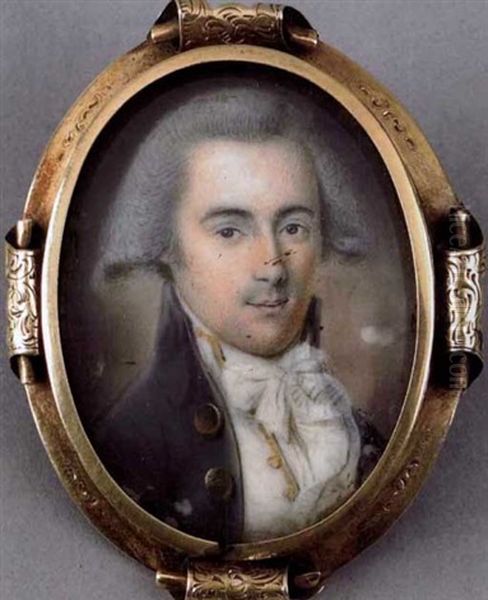 Portrait Of A Gentleman (john Hinckley Mitchell?) In A Grey Coat And White Waistcoat Oil Painting by James Peale Sr.