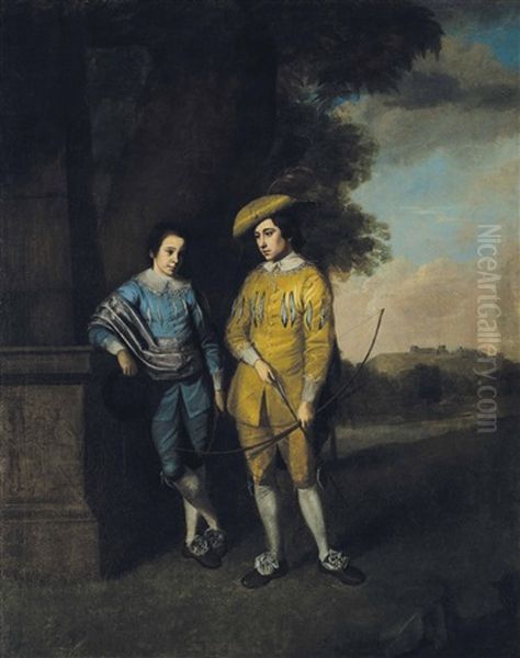 Matthias And Thomas Bordley Oil Painting by Charles Willson Peale