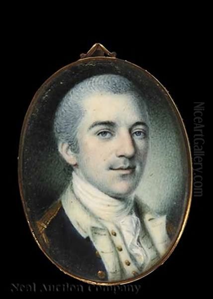 Colonel John Laurens Of Charleston, South Carolina (+ Engraving Of The Same By Albert Rosenthal) Oil Painting by Charles Willson Peale