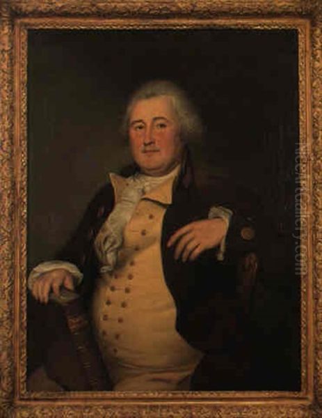 Portrait Of Major Joh Berrien Holding The Laws Of Parliament Oil Painting by Charles Willson Peale