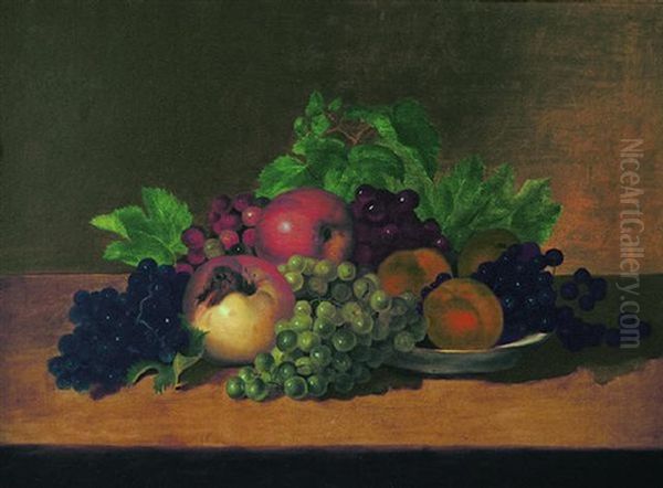 Still Life With Apples, Peaches And Grapes by Mary Jane Peale