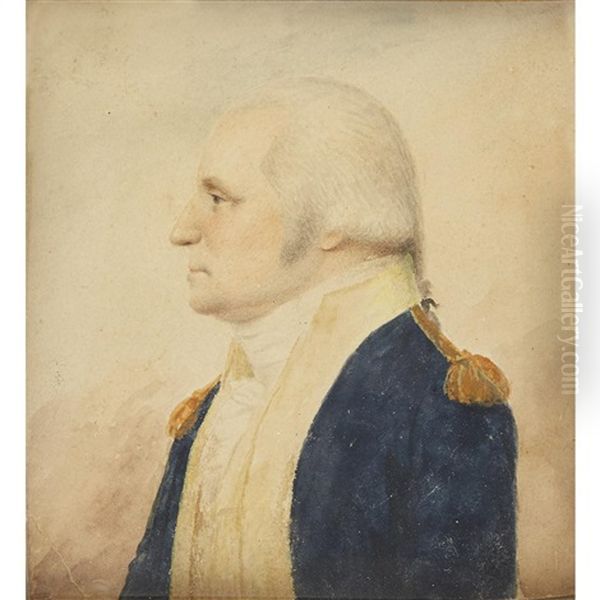 Portrait Miniature Of George Washington In Military Uniform Oil Painting by Raphaelle Peale