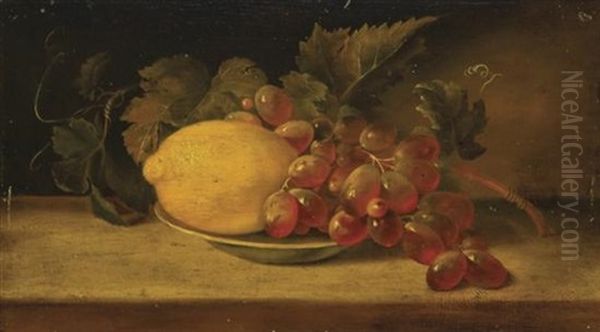 Still Life With Lemons And Grapes Oil Painting by Raphaelle Peale